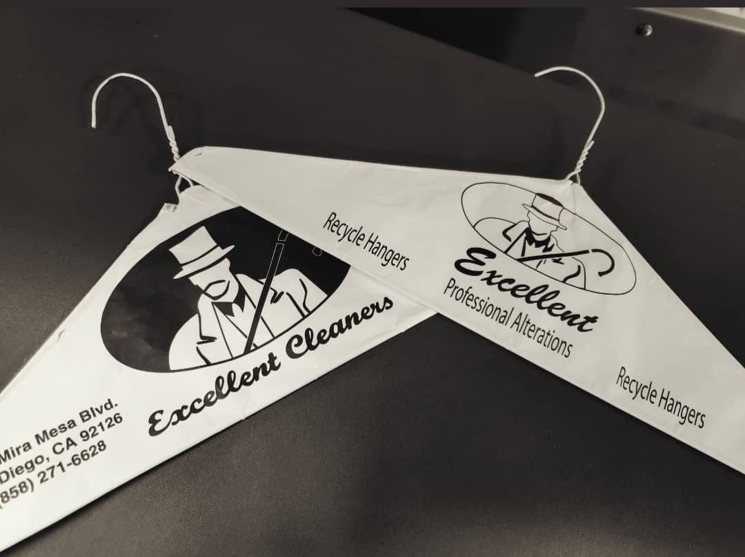 Excellent Cleaners branded hangers