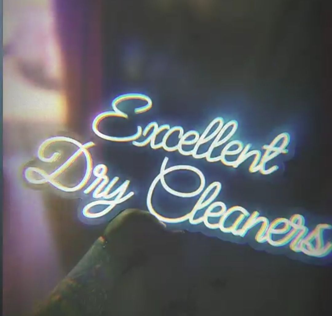 Excellent Dry Cleaners neon sign